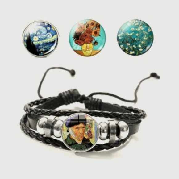 ๐50% OFF/3+...Van Gogh Bracelet with Set of 4 Interchangeable Paintings - Picture 1 of 6